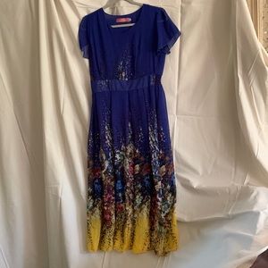 Summer Floral dress size XL Blue garden flower